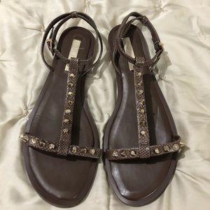 BCBGMAXAZRIA “Amare” Studded T Strap Sandals